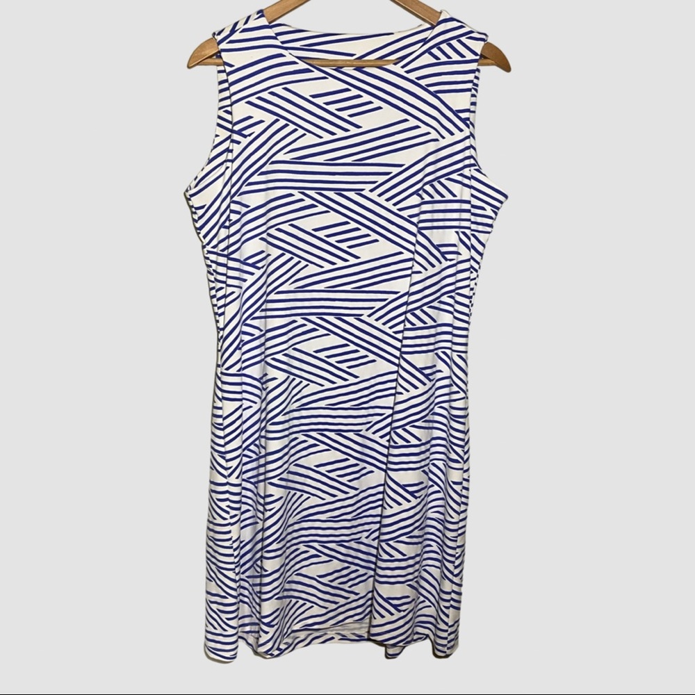 Mahi Gold White/Blue Stretch Shift Dress XL ($125) - Picture 1 of 3